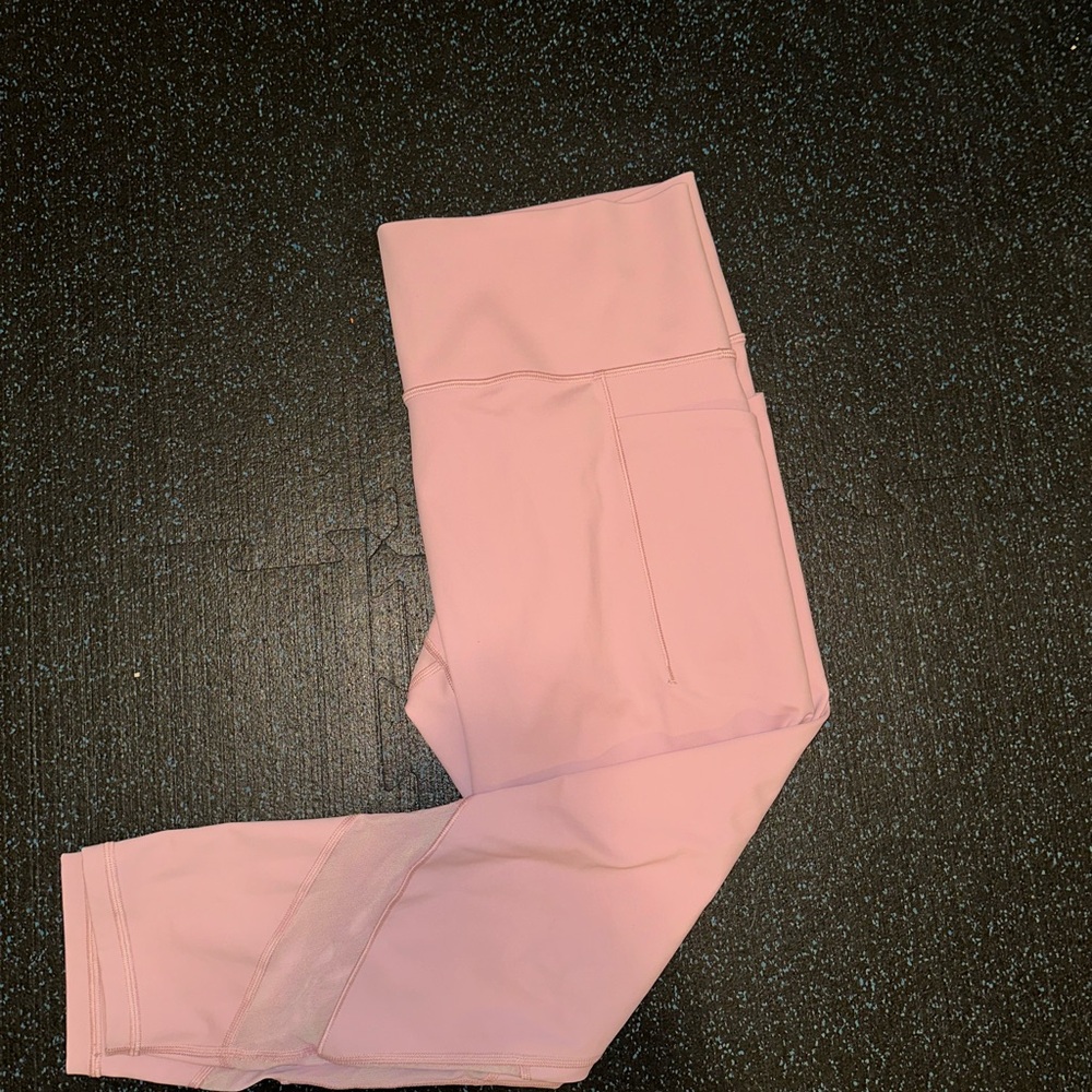 Athleta Light Pink XL Salutation Stash Mesh Tight
